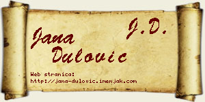 Jana Dulović vizit kartica